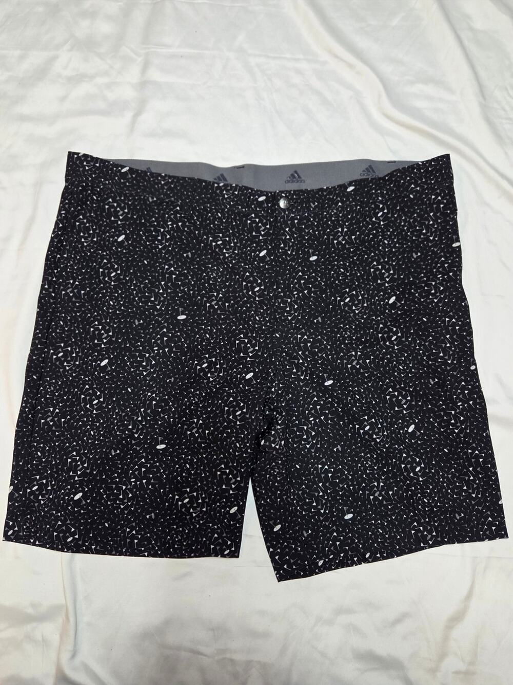 adidas Gray and Black Athletic Shorts with Branded Waistband